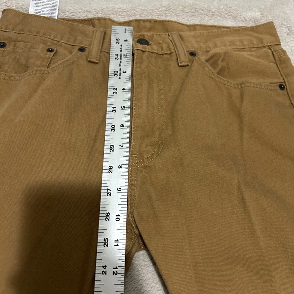 Levi 505 Regular Fit Pants Mens 30x30 Brown Straight‎ Leg Canvas White tab